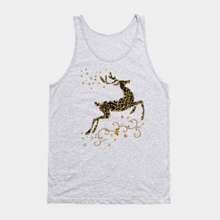 Reindeer in black and gold Tank Top